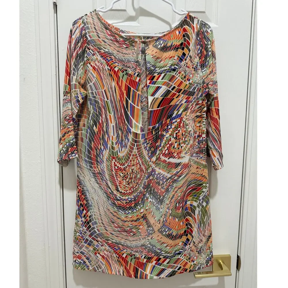 NWT Fresh Tart Keyhole Retro Multicolor Tunic Dress Women's Small / Medium - Picture 6 of 10